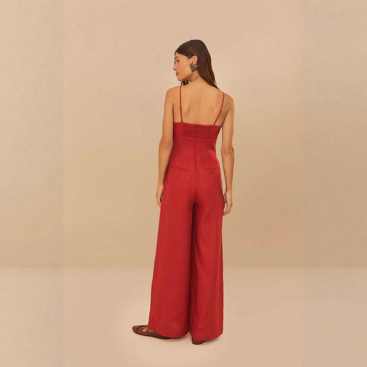 Damer Elegant Jumpsuit med voluminösa volangdetaljer och flödande snitt Mirla-Eva Jonsson