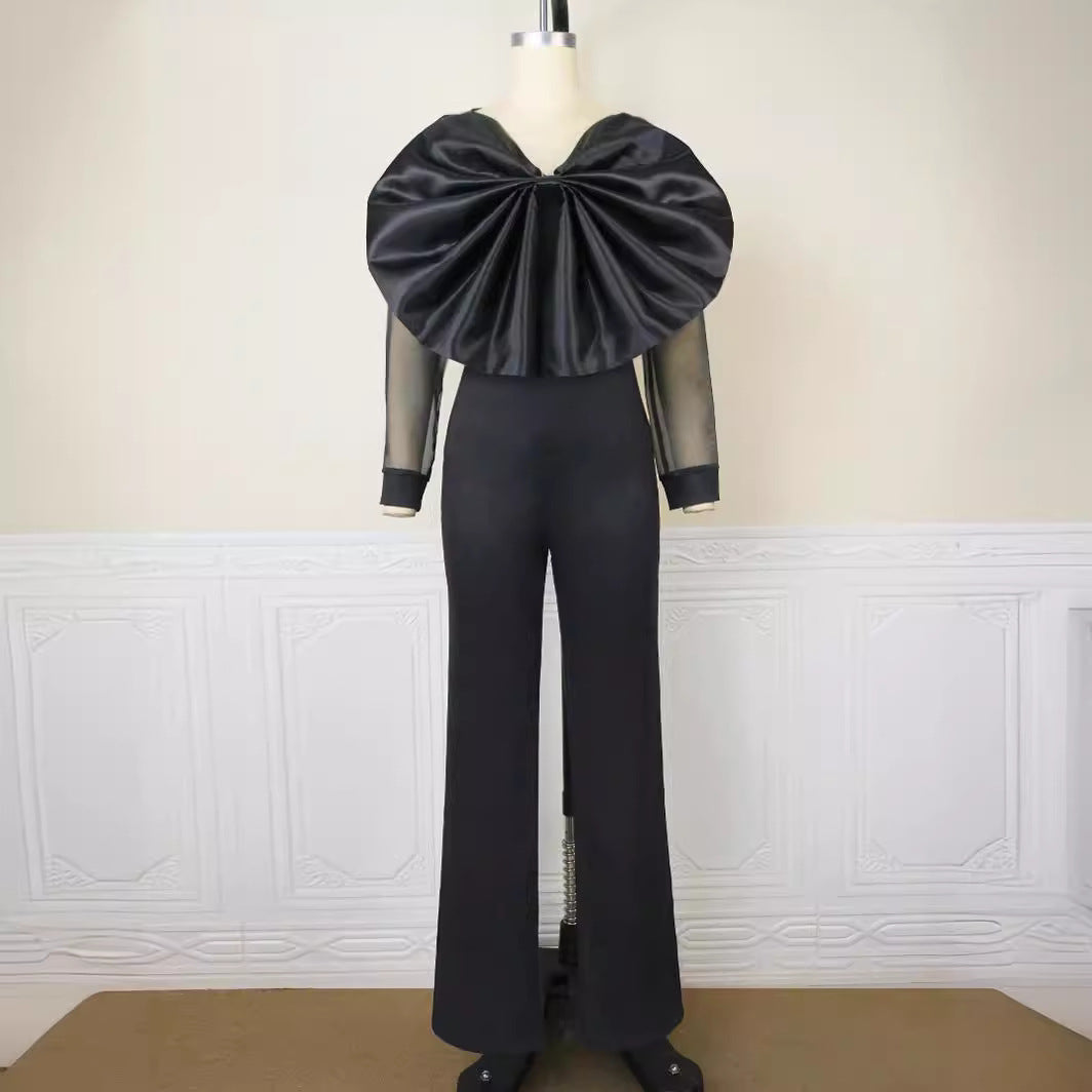 Damer Elegant Jumpsuit med voluminöst satinklänning Mirla-Eva Jonsson