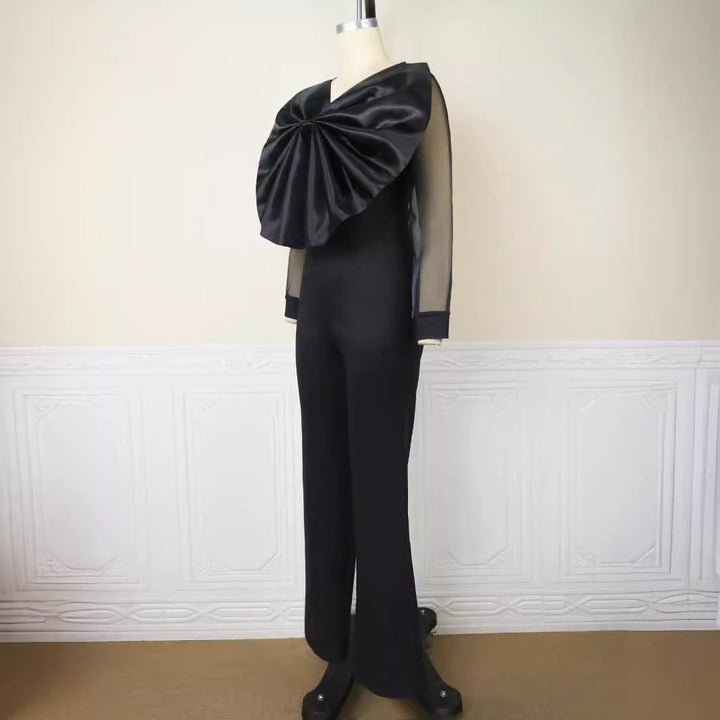 Damer Elegant Jumpsuit med voluminöst satinklänning Mirla-Eva Jonsson