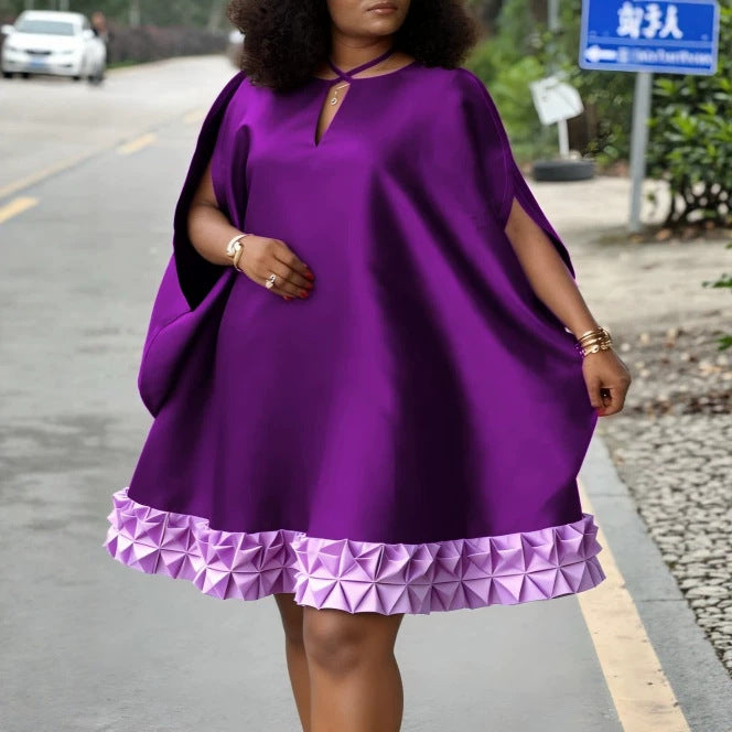 Damer Elegant Kaftan-Klänning med dekorativt Faltkant Mirla-Eva Jonsson