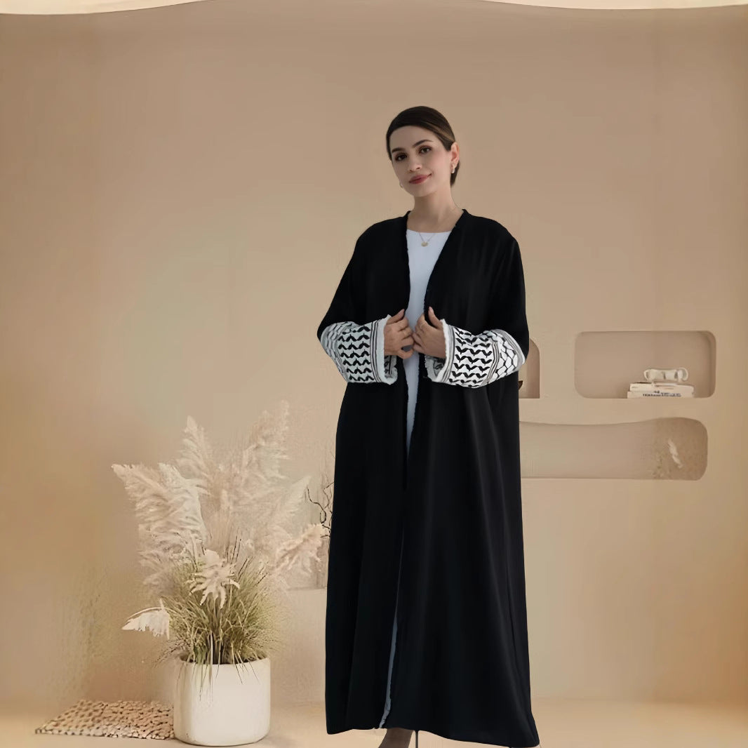 Damer Elegant Kaftan-jacka med dekorativa ärmar och bälte Mirla-Eva Jonsson