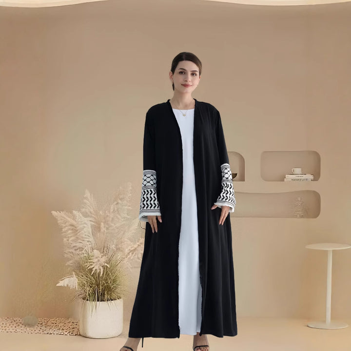 Damer Elegant Kaftan-jacka med dekorativa ärmar och bälte Mirla-Eva Jonsson