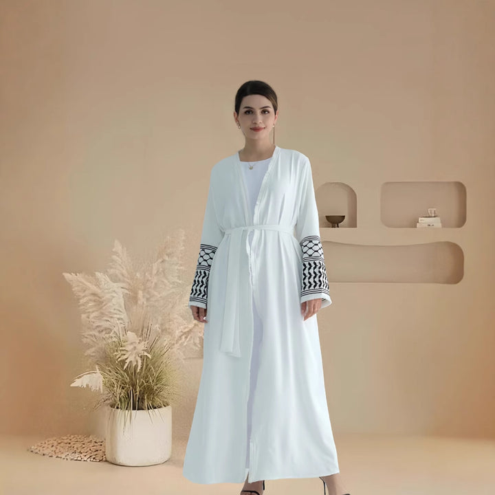 Damer Elegant Kaftan-jacka med dekorativa ärmar och bälte Mirla-Eva Jonsson