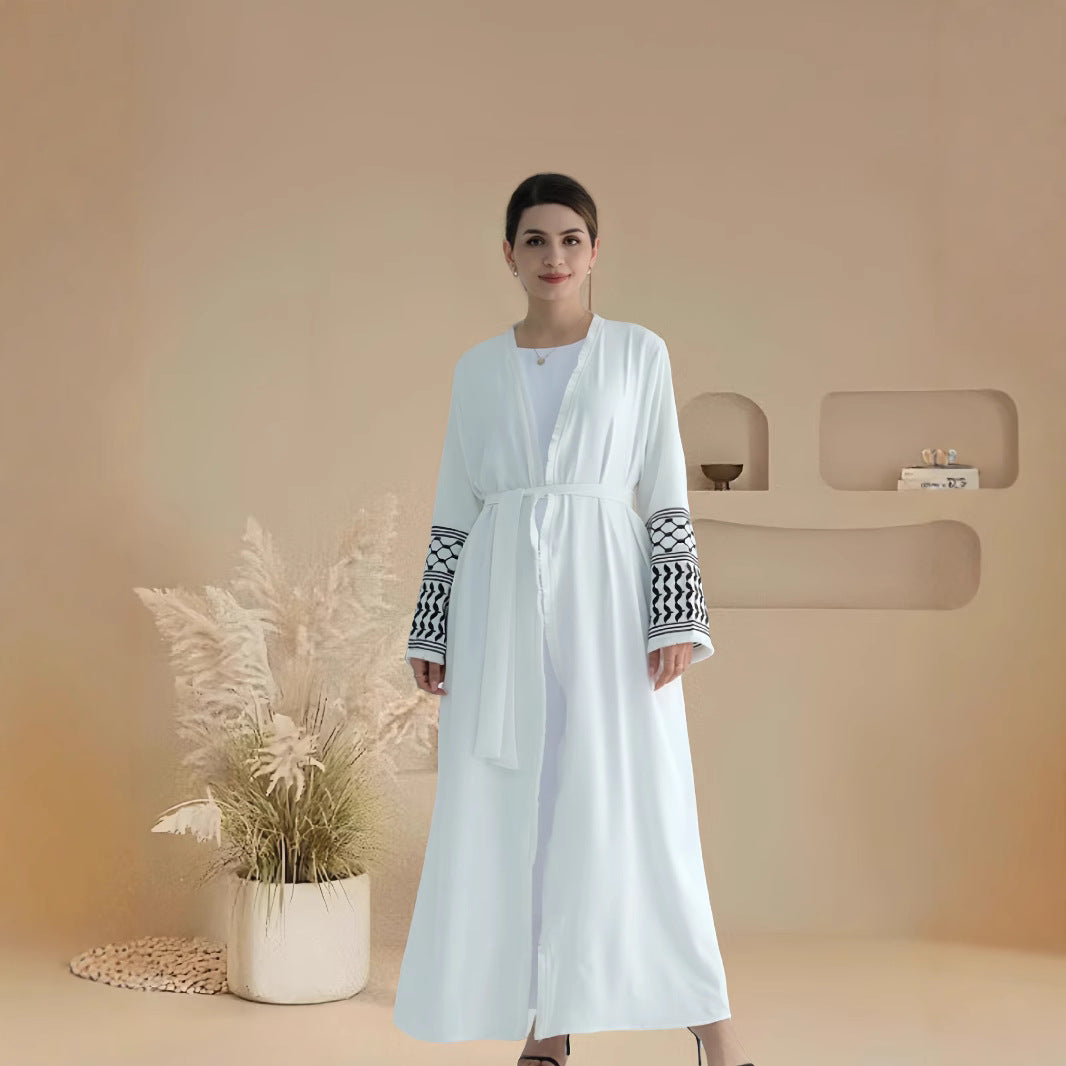Damer Elegant Kaftan-jacka med dekorativa ärmar och bälte Mirla-Eva Jonsson