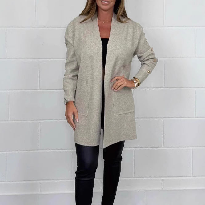 Damer Elegant Kavaj med Knappdetaljer och Fickor Mirla-Eva Jonsson