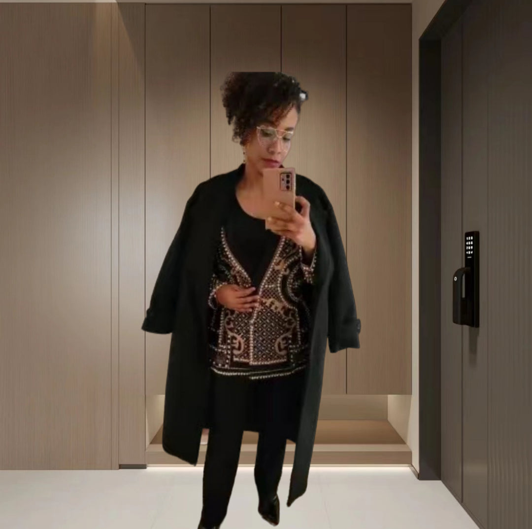 Damer Elegant Kavaj med glittrande Pärldekoration Mirla-Eva Jonsson