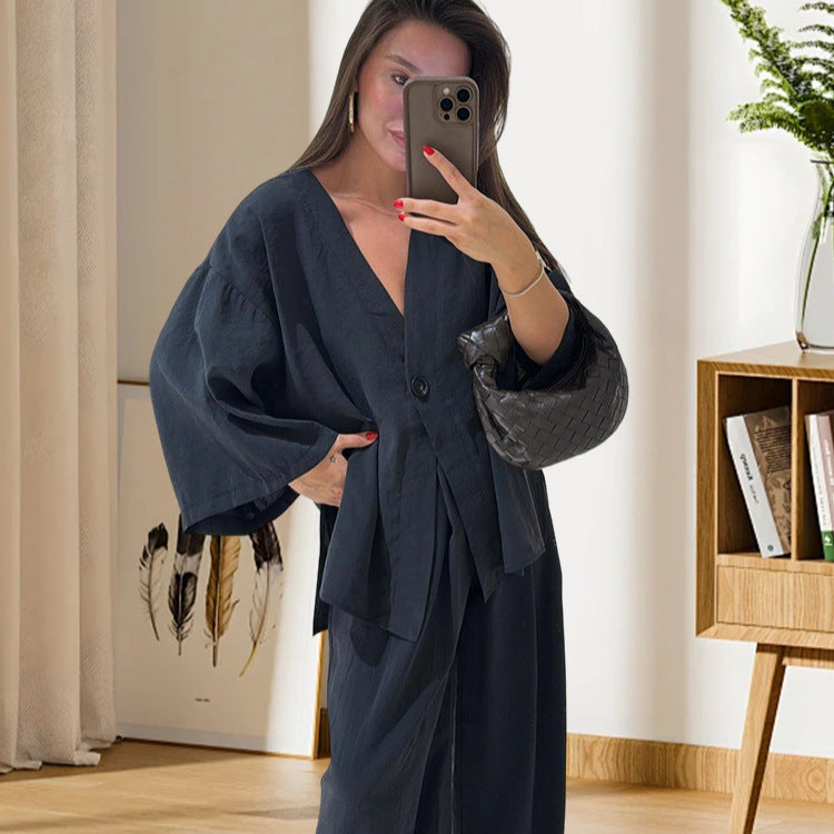 Damer Elegant Kimono-Jacka med vida ärmar och lös passform Eva Jonsson-Eva Jonsson