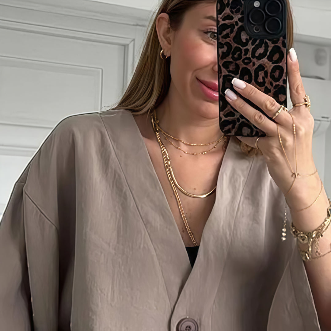 Damer Elegant Kimono-Jacka med vida ärmar och lös passform Eva Jonsson-Eva Jonsson