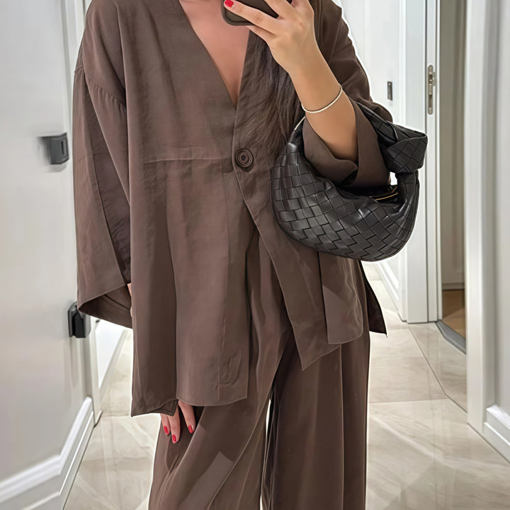 Damer Elegant Kimono-Jacka med vida ärmar och lös passform Eva Jonsson-Eva Jonsson