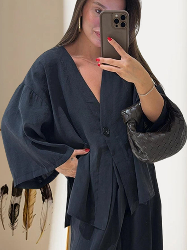 Damer Elegant Kimono-Jacka med vida ärmar och lös passform Eva Jonsson-Eva Jonsson