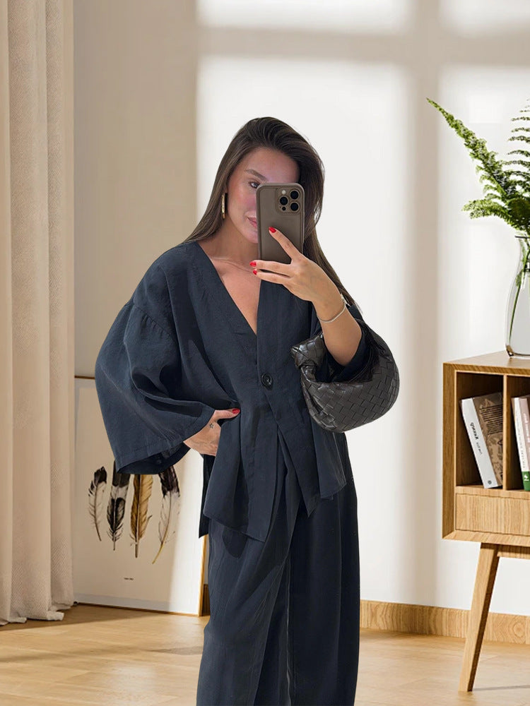Damer Elegant Kimono-Jacka med vida ärmar och lös passform Eva Jonsson-Eva Jonsson