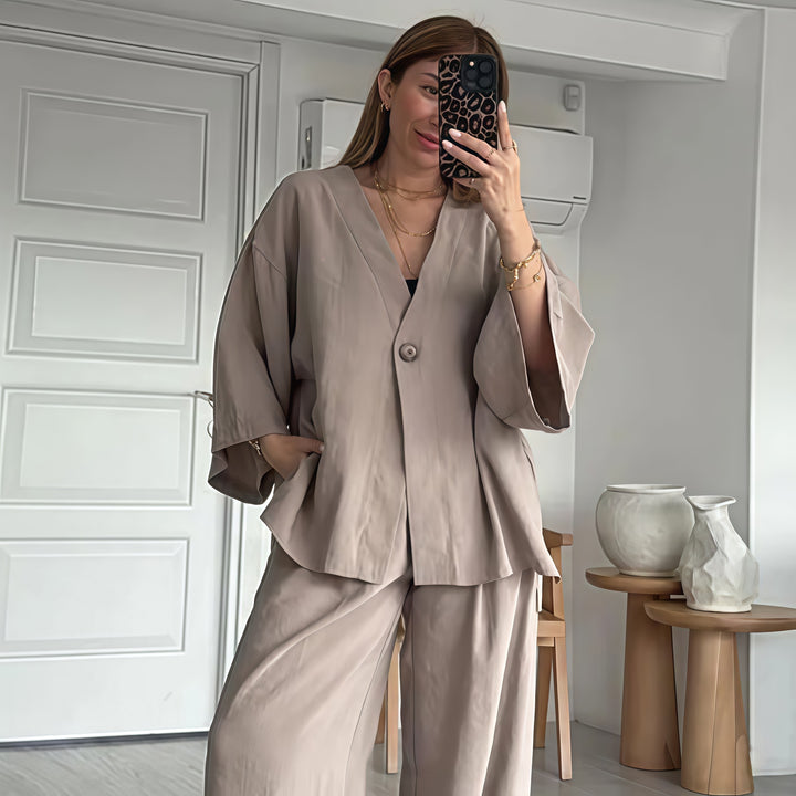 Damer Elegant Kimono-Jacka med vida ärmar och lös passform Eva Jonsson-Eva Jonsson