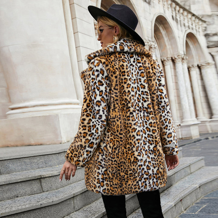 Damer Elegant Konstfälljacka med Leopardmönster Eva Jonsson-Eva Jonsson
