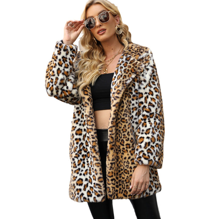 Damer Elegant Konstfälljacka med Leopardmönster Eva Jonsson-Eva Jonsson