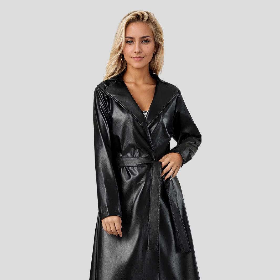 Damer Elegant Konstläder-Trenchcoat Mirla-Eva Jonsson