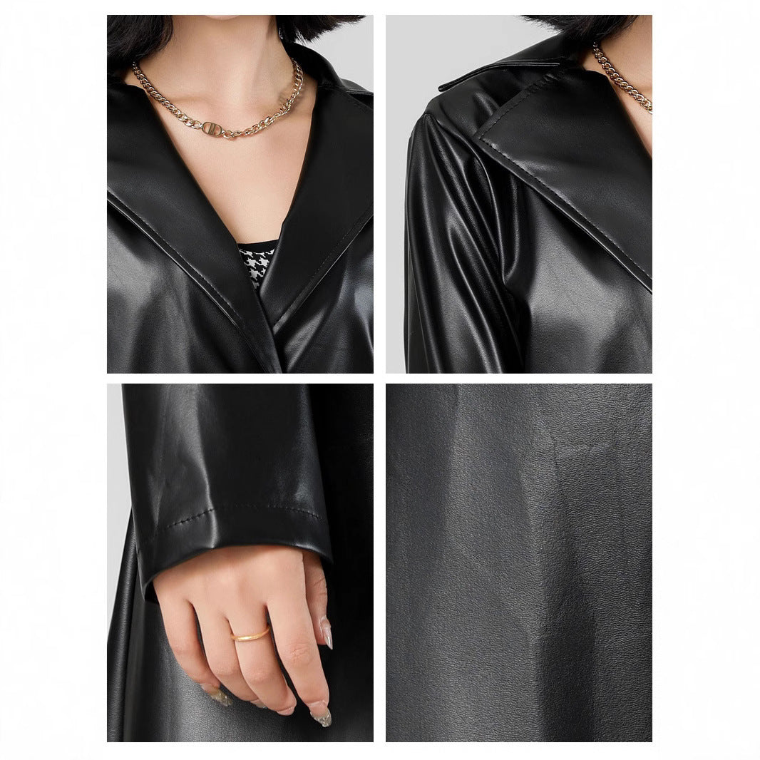 Damer Elegant Konstläder-Trenchcoat Mirla-Eva Jonsson
