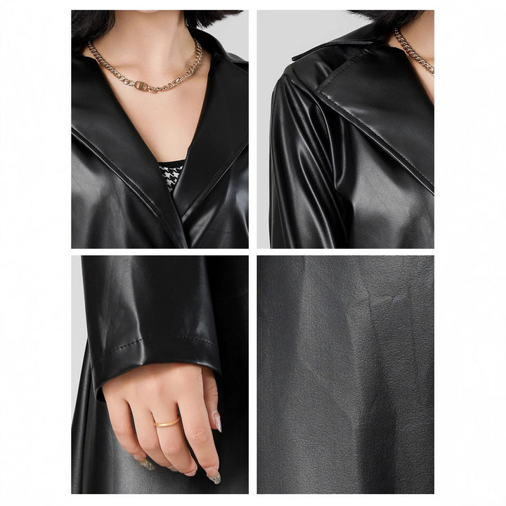 Damer Elegant Konstläder-Trenchcoat Mirla-Eva Jonsson