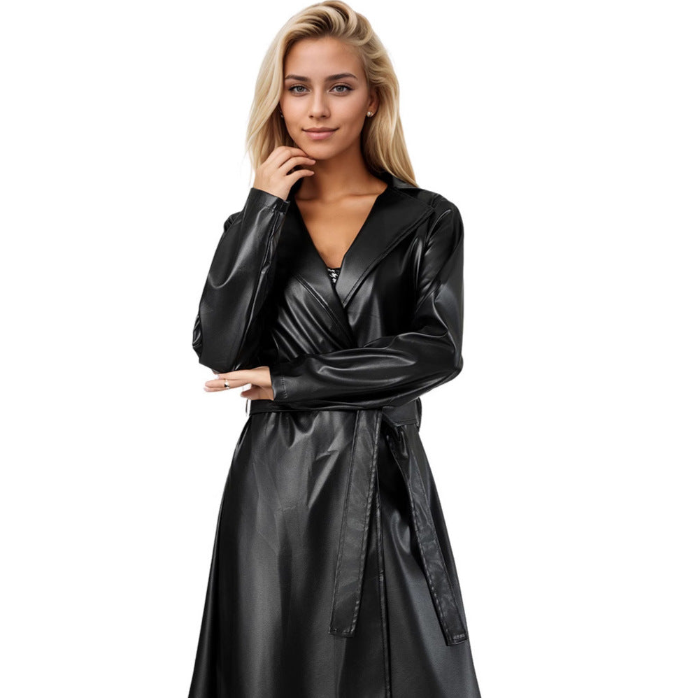 Damer Elegant Konstläder-Trenchcoat Mirla-Eva Jonsson