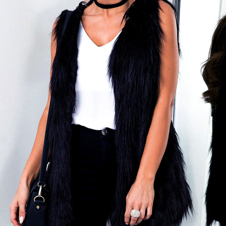 Damer Elegant Konstpäls Väst med moderiktig skärning Eva Jonsson-Eva Jonsson