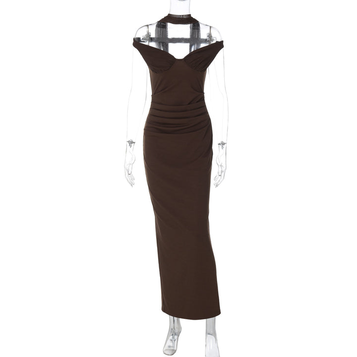 Damer Elegant Kvällsklänning med Off-the-Shoulder Drapering Mirla-Eva Jonsson