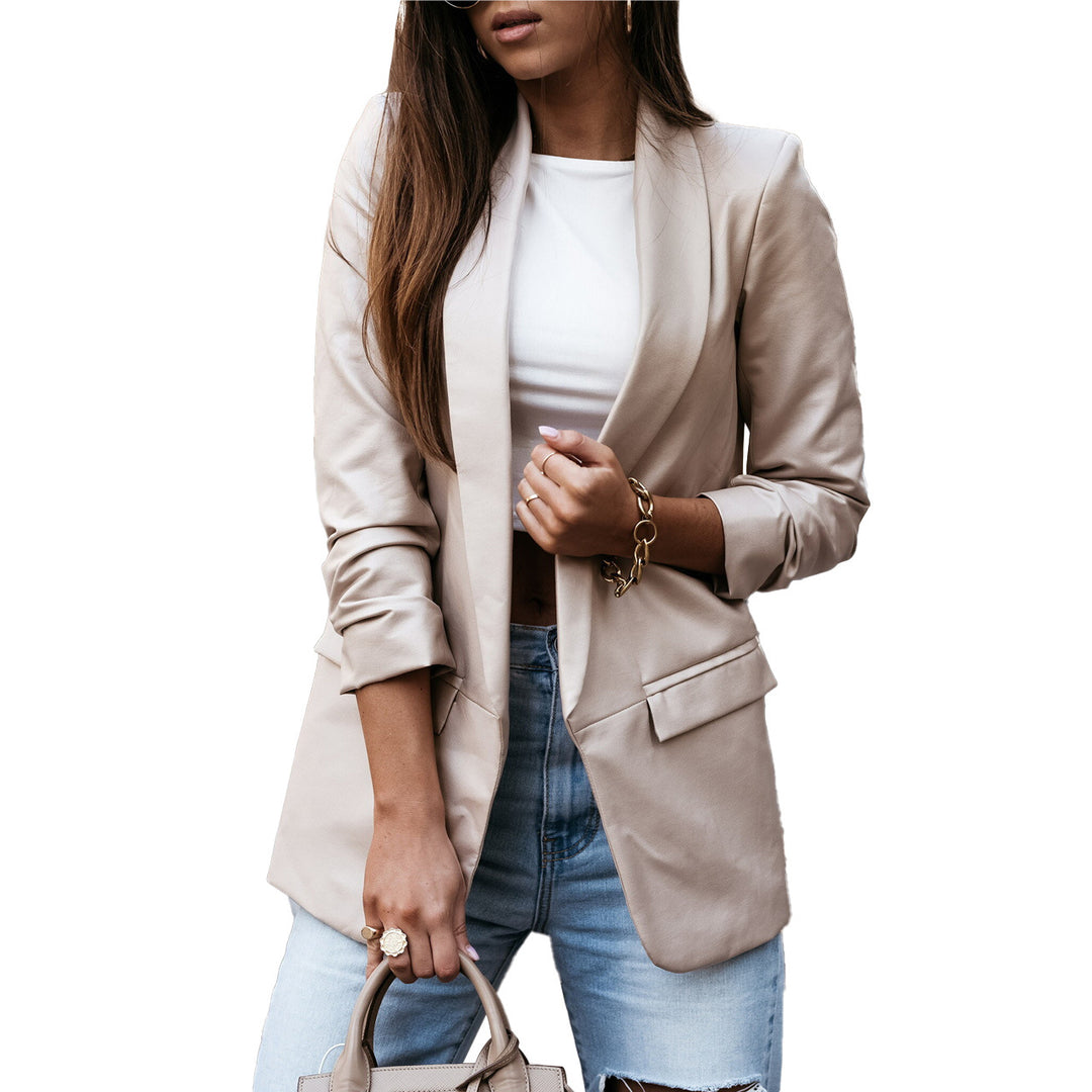 Damer Elegant Läder Blazer med Modern Skärning och Funktionell Design-Eva Jonsson