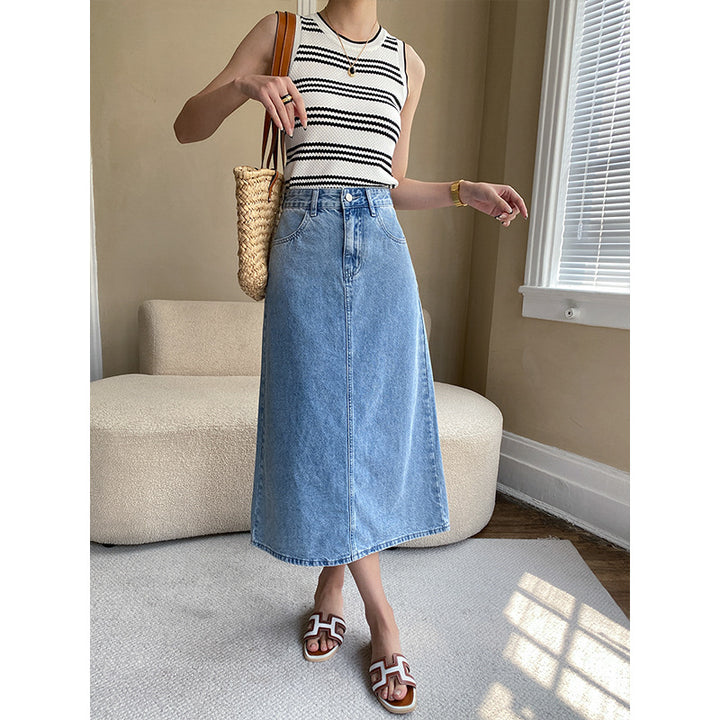 Damer Elegant Lång Denim Kjol Mirla-Eva Jonsson