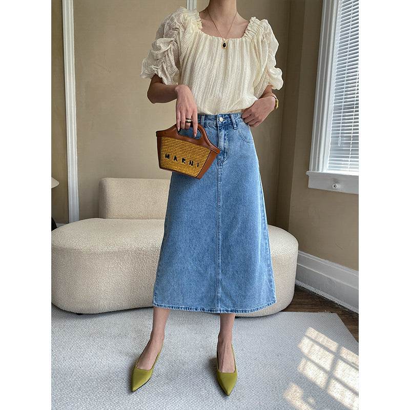 Damer Elegant Lång Denim Kjol Mirla-Eva Jonsson