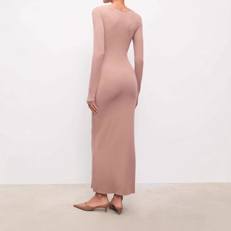 Damer Elegant Långärmad Maxi Klänning i högkvalitativt Jersey-material Mirla-Eva Jonsson