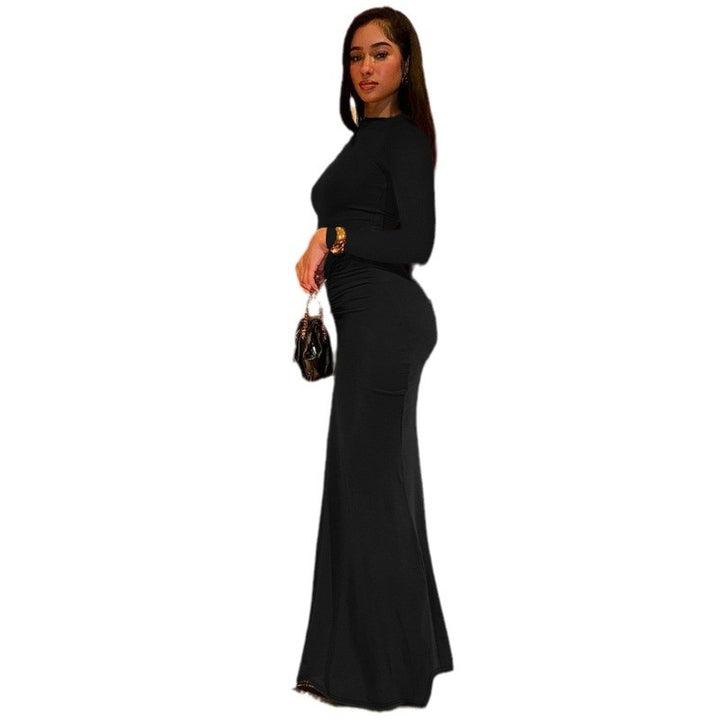 Damer Elegant Långärmad Maxi Klänning med figursyndande Design Mirla-Eva Jonsson