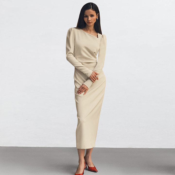Damer Elegant Långärmad Maxiklänning I Minimalistisk Design Mirla-Eva Jonsson