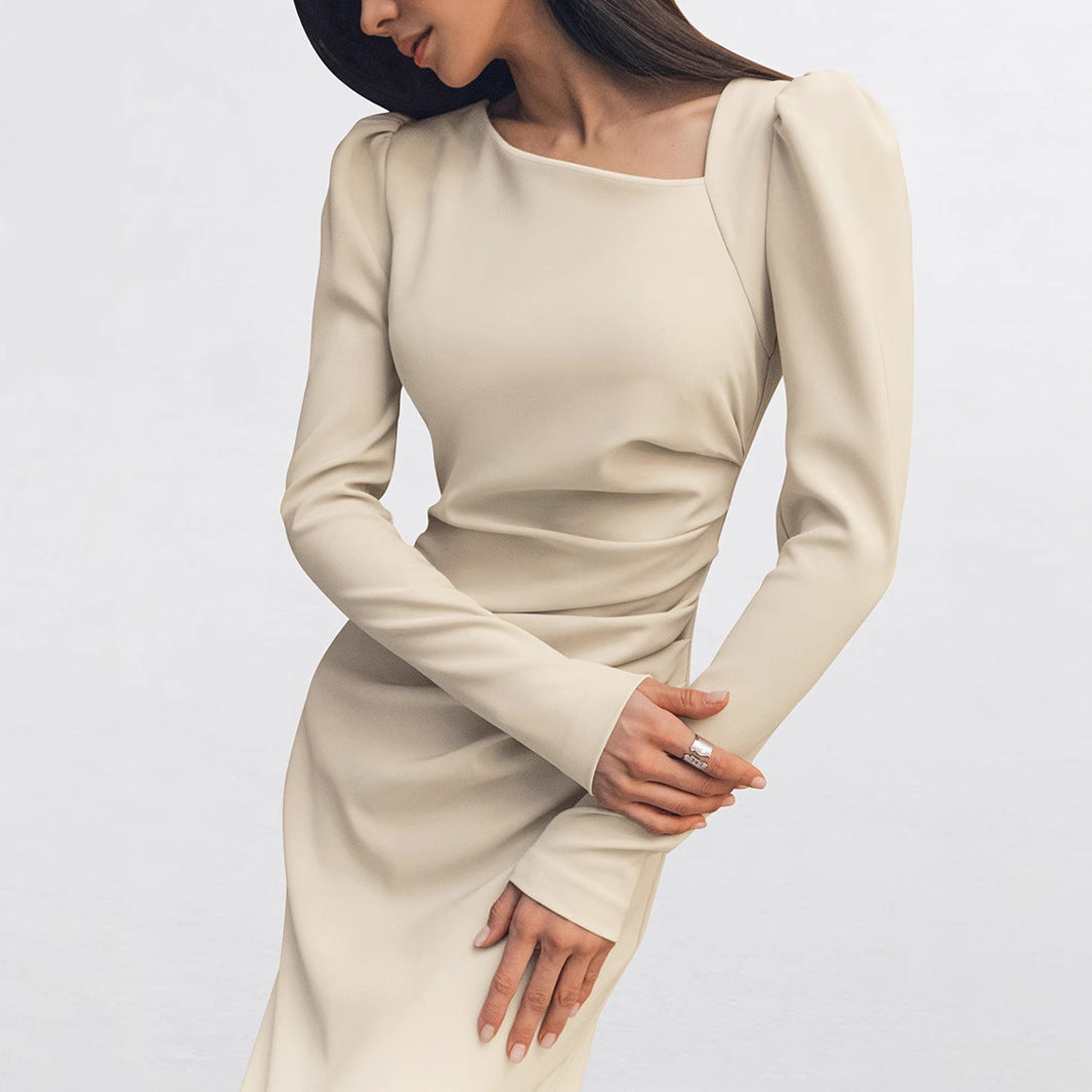 Damer Elegant Långärmad Maxiklänning I Minimalistisk Design Mirla-Eva Jonsson