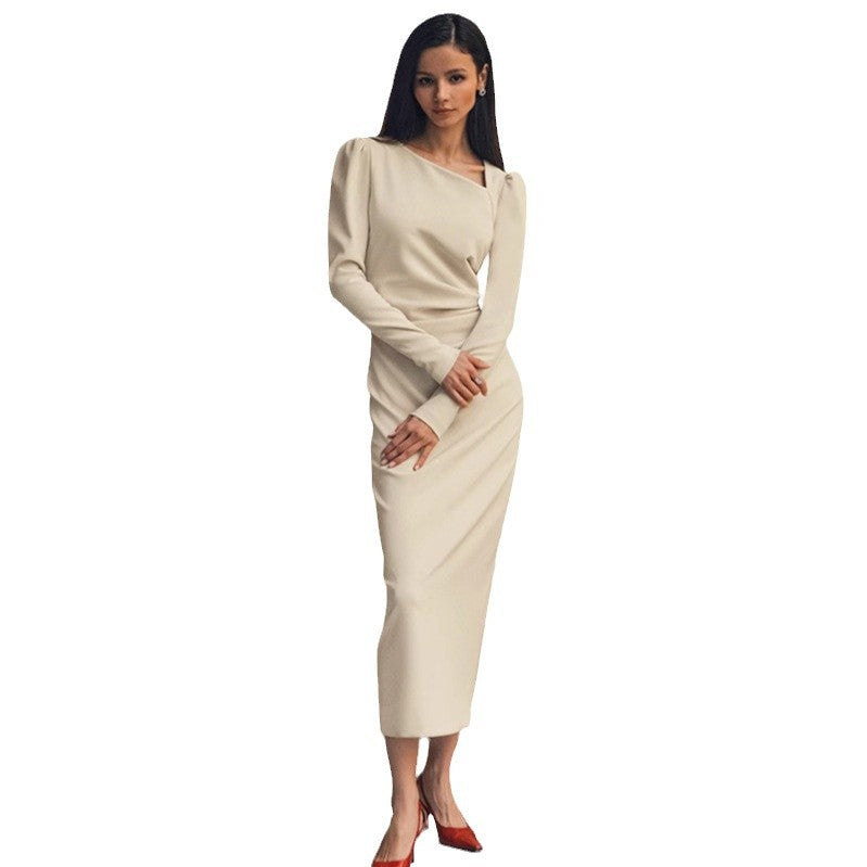 Damer Elegant Långärmad Maxiklänning I Minimalistisk Design Mirla-Eva Jonsson