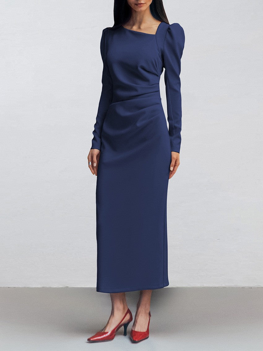Damer Elegant Långärmad Maxiklänning I Minimalistisk Design Mirla-Eva Jonsson