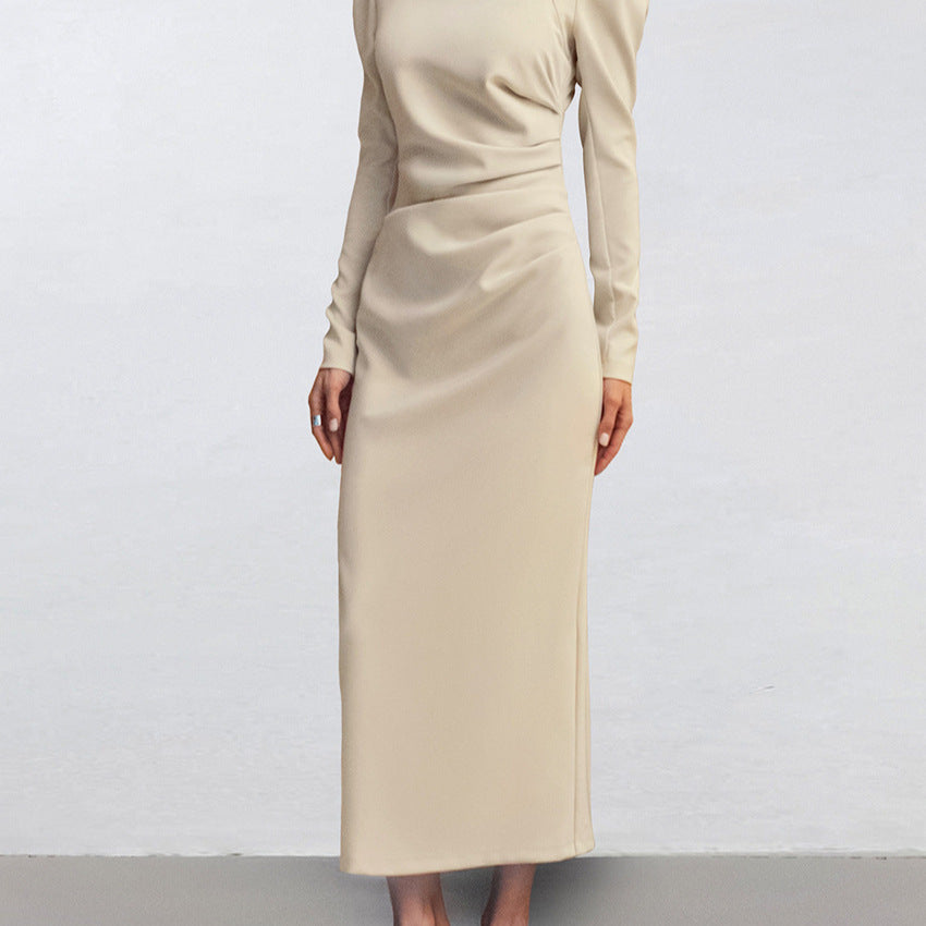 Damer Elegant Långärmad Maxiklänning I Minimalistisk Design Mirla-Eva Jonsson