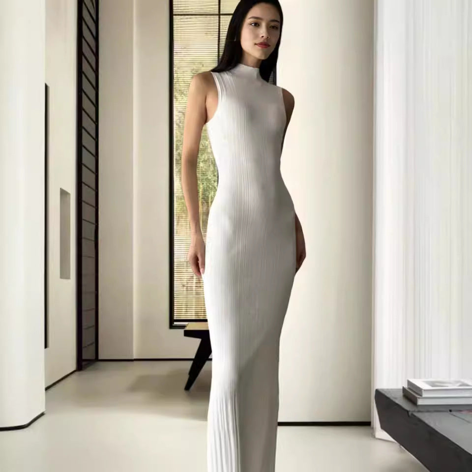 Damer Elegant Långärmad Maxiklänning i Ribbstrick-Stil Eva Jonsson-Eva Jonsson