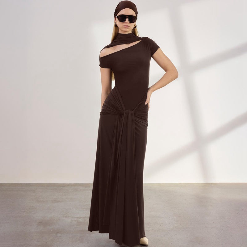 Damer Elegant Långärmad Maxiklänning med sofistikerad knutdesign Mirla-Eva Jonsson