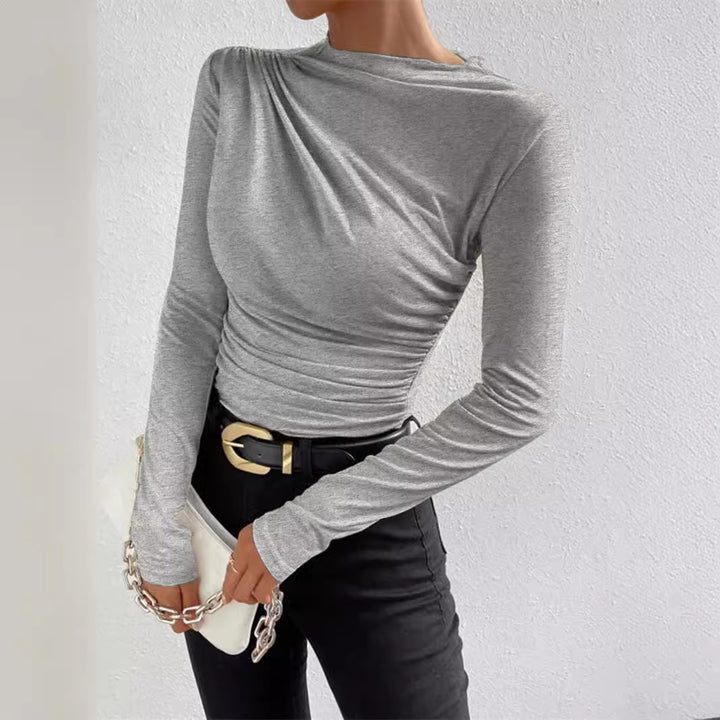 Damer Elegant Långärmad Skjorta med Rynkor Mirla-Eva Jonsson