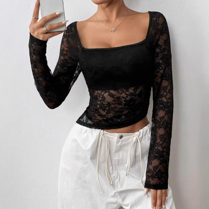 Damer Elegant Långärmad Topp i Spets Mirla-Eva Jonsson