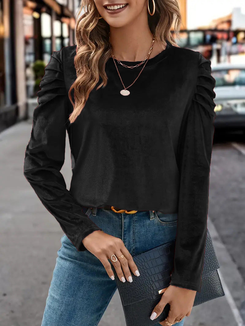 Damer Elegant Långärmad skjorta med rynkor Mirla-Eva Jonsson