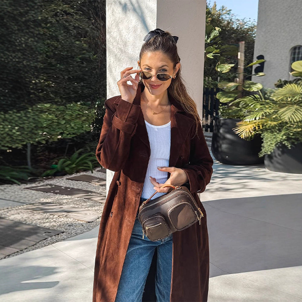 Damer Elegant Långvarig Trenchcoat i mjukt mocka Mirla-Eva Jonsson