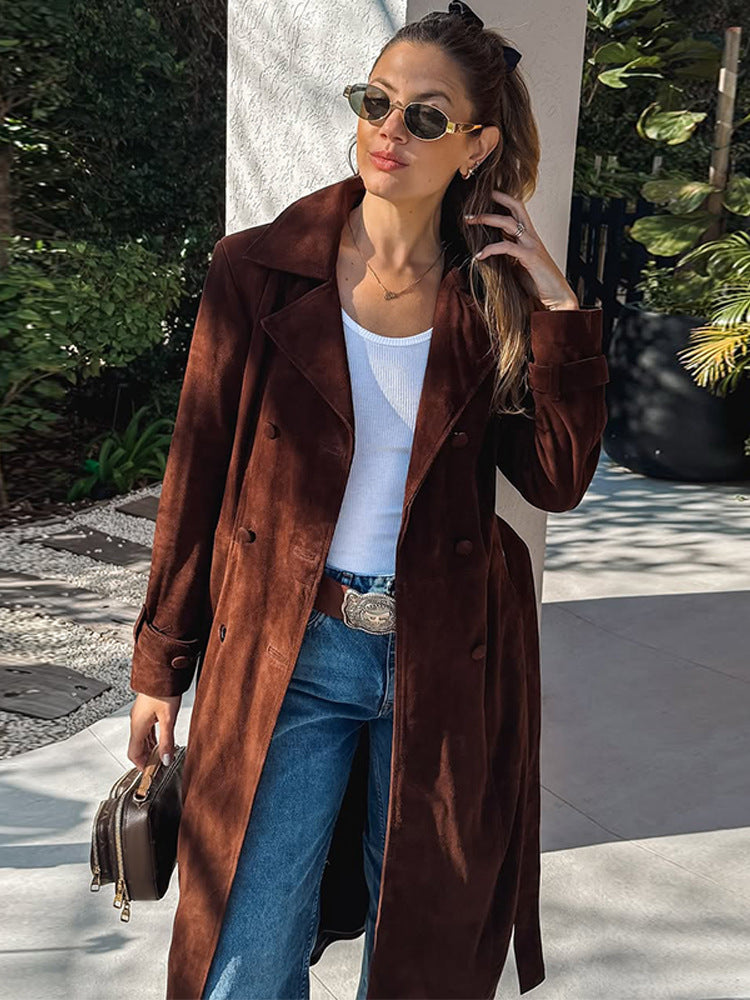 Damer Elegant Långvarig Trenchcoat i mjukt mocka Mirla-Eva Jonsson