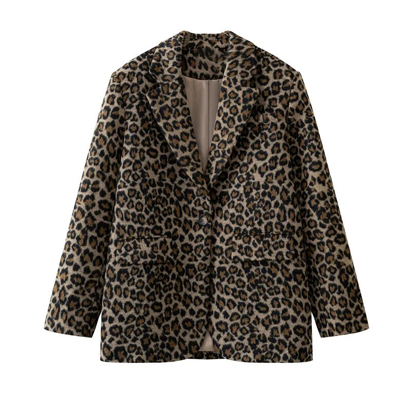 Damer Elegant Leopardenmönster Blazer Mirla-Eva Jonsson