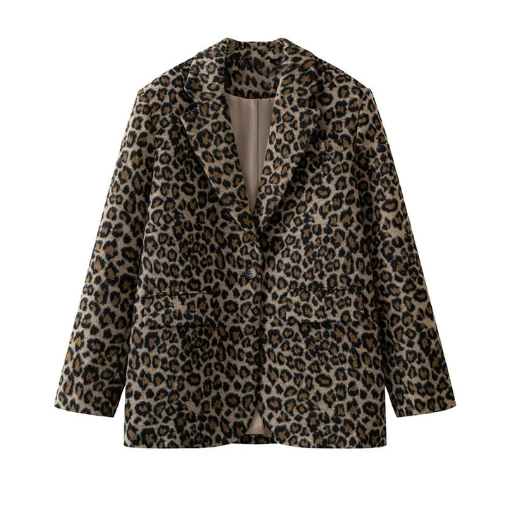 Damer Elegant Leopardenmönster Blazer Mirla-Eva Jonsson
