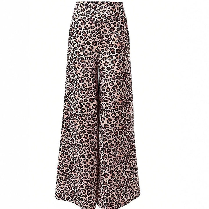 Damer Elegant Leopardsmönster Palazzo-byxor Mirla-Eva Jonsson