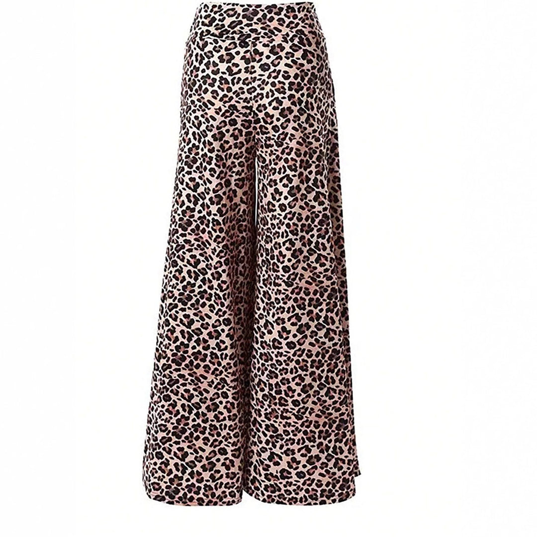 Damer Elegant Leopardsmönster Palazzo-byxor Mirla-Eva Jonsson