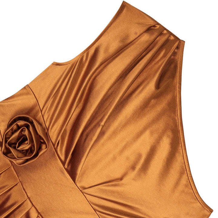 Damer Elegant Lindraps klänning med 3D-blomapplikation Mirla-Eva Jonsson