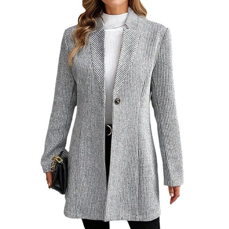 Damer Elegant Longblazer med fint ribbmönster Mirla-Eva Jonsson