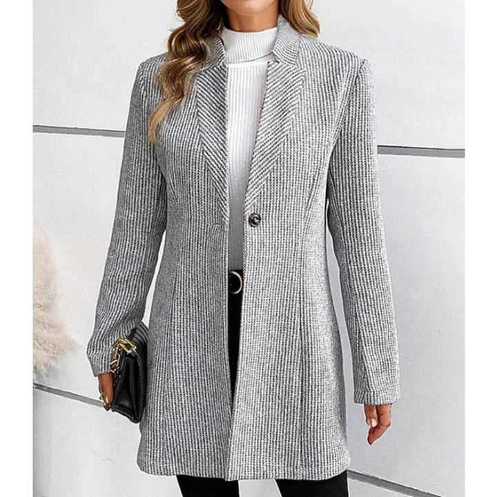 Damer Elegant Longblazer med fint ribbmönster Mirla-Eva Jonsson