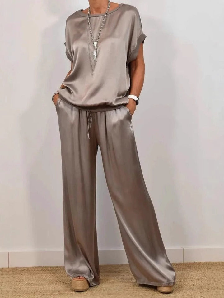 Damer Elegant Lounge-set med Flödande Snitt och Elastisk Midja Mirla-Eva Jonsson