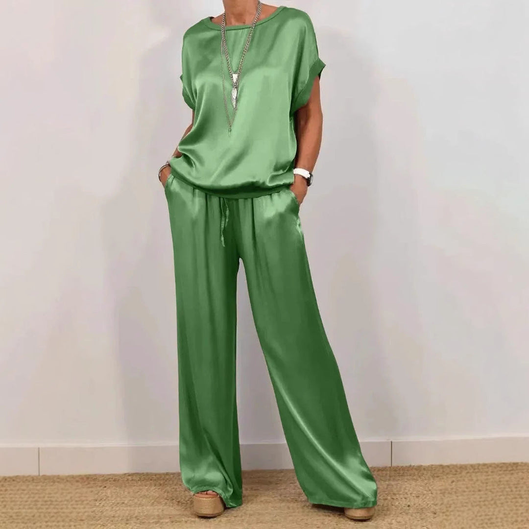 Damer Elegant Lounge-set med Flödande Snitt och Elastisk Midja Mirla-Eva Jonsson